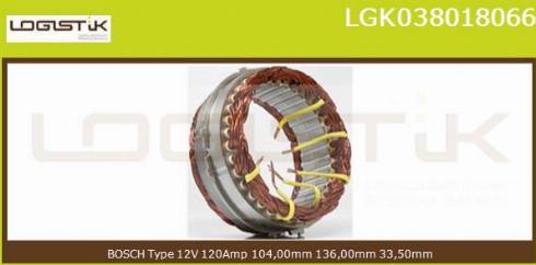 LGK LGK038018066 - Stator, alternateur cwaw.fr