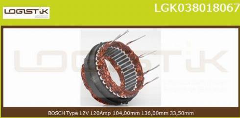 LGK LGK038018067 - Stator, alternateur cwaw.fr