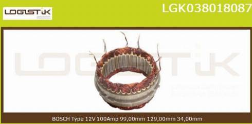 LGK LGK038018087 - Stator, alternateur cwaw.fr