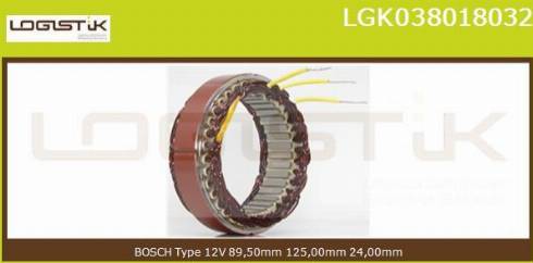 LGK LGK038018032 - Stator, alternateur cwaw.fr