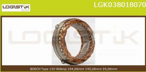 LGK LGK038018070 - Stator, alternateur cwaw.fr