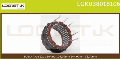 LGK LGK038018106 - Stator, alternateur cwaw.fr