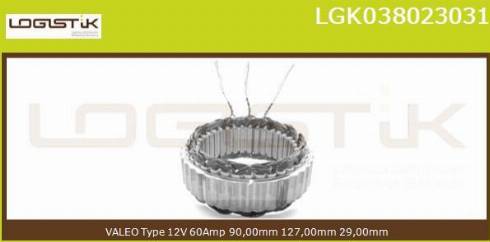 LGK LGK038023031 - Stator, alternateur cwaw.fr