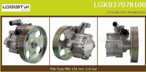 LGK LGK037078100 - Pompe hydraulique, direction cwaw.fr