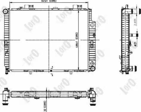 Loro 054-017-0063-B - Radiateur, refroidissement du moteur cwaw.fr