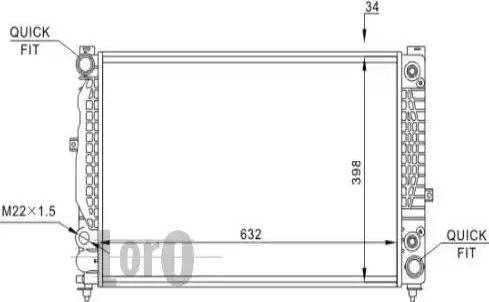 Loro 053-017-0052 - Radiateur, refroidissement du moteur cwaw.fr