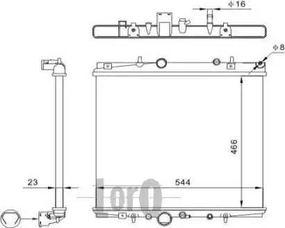 Loro 009-017-0044 - Radiateur, refroidissement du moteur cwaw.fr