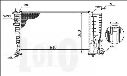 Loro 009-017-0027 - Radiateur, refroidissement du moteur cwaw.fr