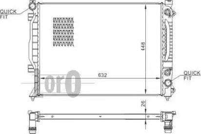 Loro 003-017-0009-B - Radiateur, refroidissement du moteur cwaw.fr