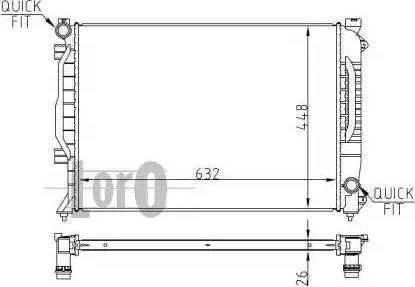 Loro 003-017-0008 - Radiateur, refroidissement du moteur cwaw.fr