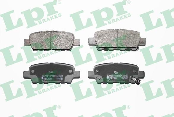 LPR 05P1862 - Kit de plaquettes de frein, frein à disque cwaw.fr