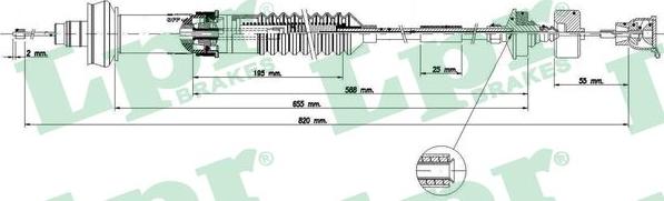 LPR C0153C - Tirette à câble, commande d'embrayage cwaw.fr