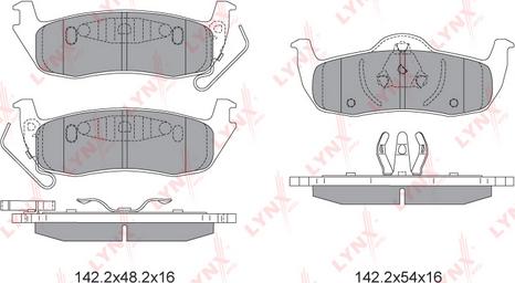 LYNXauto BD-4204 - Kit de plaquettes de frein, frein à disque cwaw.fr