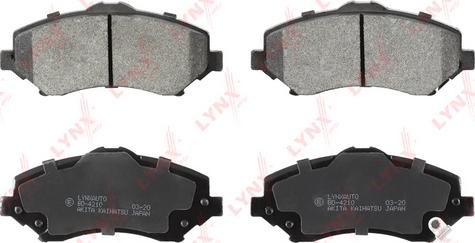 LYNXauto BD-4210 - Kit de plaquettes de frein, frein à disque cwaw.fr