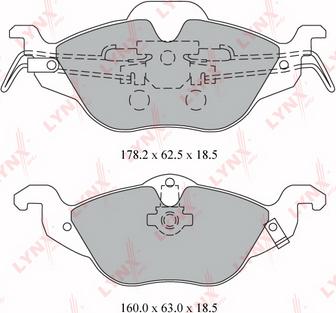 LYNXauto BD-5907 - Kit de plaquettes de frein, frein à disque cwaw.fr