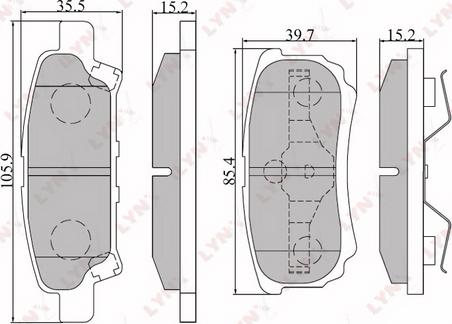 LYNXauto BD-5505 - Kit de plaquettes de frein, frein à disque cwaw.fr