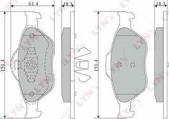 LYNXauto BD-5108 - Kit de plaquettes de frein, frein à disque cwaw.fr