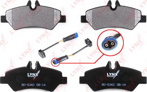 LYNXauto BD-5342 - Kit de plaquettes de frein, frein à disque cwaw.fr