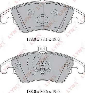 LYNXauto BD-5350 - Kit de plaquettes de frein, frein à disque cwaw.fr