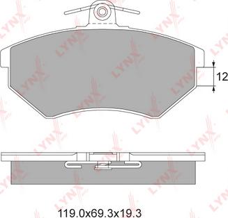 LYNXauto BD-1205 - Kit de plaquettes de frein, frein à disque cwaw.fr