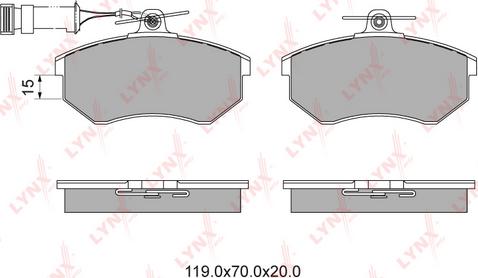 LYNXauto BD-1201 - Kit de plaquettes de frein, frein à disque cwaw.fr