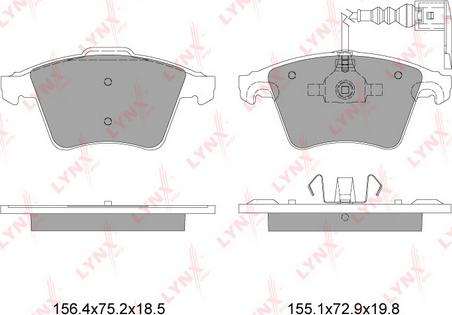 LYNXauto BD-8001 - Kit de plaquettes de frein, frein à disque cwaw.fr