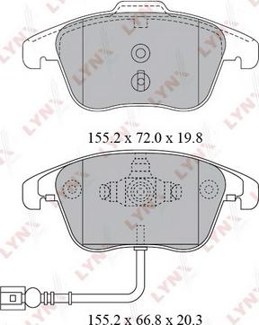 LYNXauto BD-8038 - Kit de plaquettes de frein, frein à disque cwaw.fr