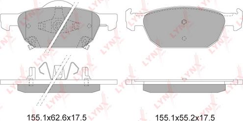 LYNXauto BD-3423 - Kit de plaquettes de frein, frein à disque cwaw.fr