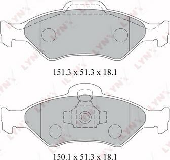 LYNXauto BD-3021 - Kit de plaquettes de frein, frein à disque cwaw.fr