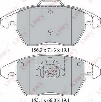 LYNXauto BD-2206 - Kit de plaquettes de frein, frein à disque cwaw.fr