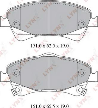 LYNXauto BD-7598 - Kit de plaquettes de frein, frein à disque cwaw.fr