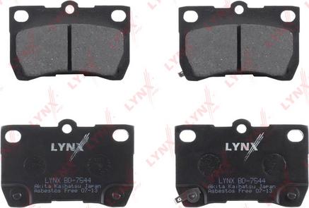 LYNXauto BD-7544 - Kit de plaquettes de frein, frein à disque cwaw.fr