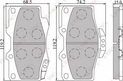 LYNXauto BD-7501 - Kit de plaquettes de frein, frein à disque cwaw.fr