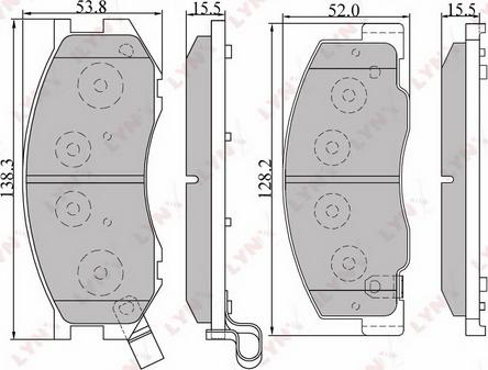 LYNXauto BD-7515 - Kit de plaquettes de frein, frein à disque cwaw.fr