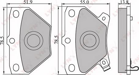 LYNXauto BD-7538 - Kit de plaquettes de frein, frein à disque cwaw.fr