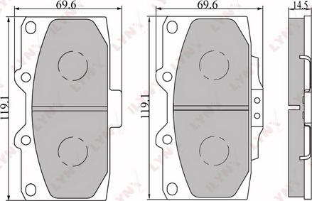 LYNXauto BD-7107 - Kit de plaquettes de frein, frein à disque cwaw.fr