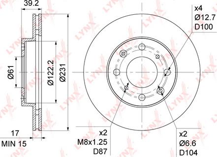 LYNXauto BN-1046 - Disque de frein cwaw.fr