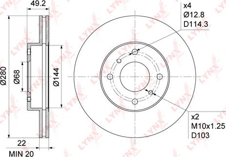 LYNXauto BN-1105 - Disque de frein cwaw.fr