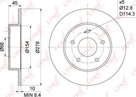 LYNXauto BN-1101 - Disque de frein cwaw.fr