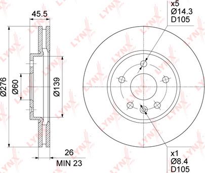 LYNXauto BN-1348 - Disque de frein cwaw.fr