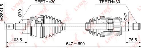 LYNXauto CD-1023 - Arbre de transmission cwaw.fr