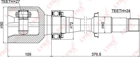 LYNXauto CI-3722 - Jeu de joints, arbre de transmission cwaw.fr