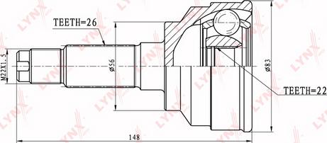 LYNXauto CO-4403 - Jeu de joints, arbre de transmission cwaw.fr