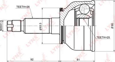 LYNXauto CO-5121 - Jeu de joints, arbre de transmission cwaw.fr