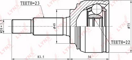 LYNXauto CO-5767 - Jeu de joints, arbre de transmission cwaw.fr