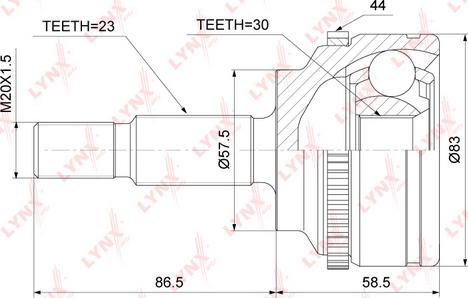 LYNXauto CO-6322A - Jeu de joints, arbre de transmission cwaw.fr