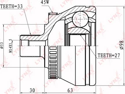 LYNXauto CO-1222A - Jeu de joints, arbre de transmission cwaw.fr