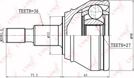 LYNXauto CO-8004 - Jeu de joints, arbre de transmission cwaw.fr