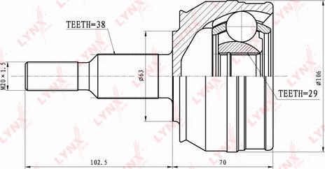 LYNXauto CO-8006 - Jeu de joints, arbre de transmission cwaw.fr