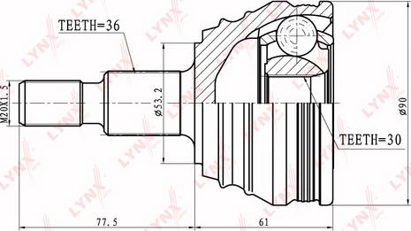 LYNXauto CO-8002 - Jeu de joints, arbre de transmission cwaw.fr